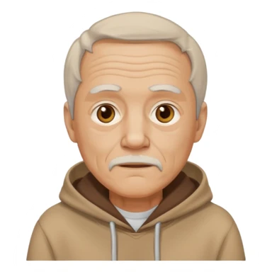 old man with brown hoodie sticker