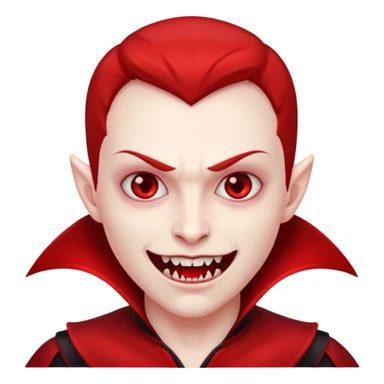 red vampire with gfangs and with red outfit sticker