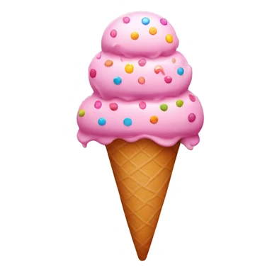 Pink ice cream with rainbow dots  sticker