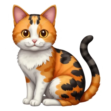 full body patchy calico tabby cat sticker