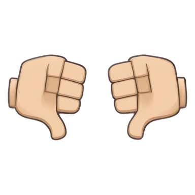 Right hand and left hand with thumbs down, and with the fingir touching eachother sticker