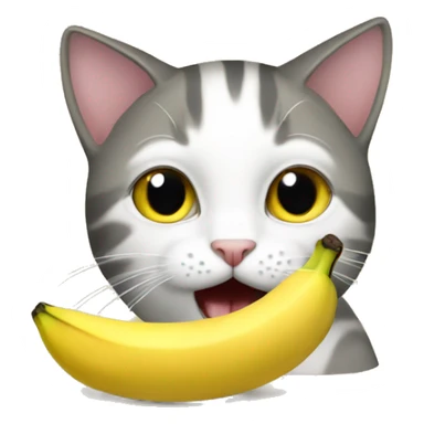 Cat eating bananaa sticker