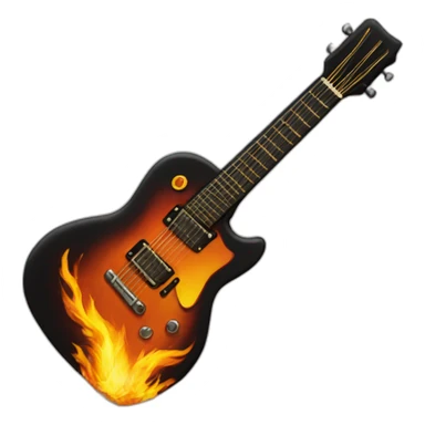 guitar fire sticker
