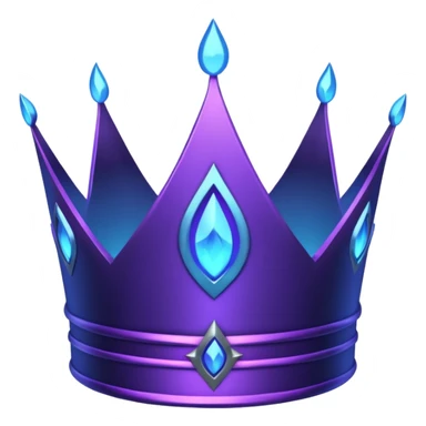 A dark glowing crown with purple neon edges and a small blue flame in the center. Mysterious, powerful, and royal. 👑🔥💜 sticker