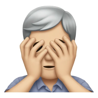 Person ashamed of thems of hiding face in hands sticker