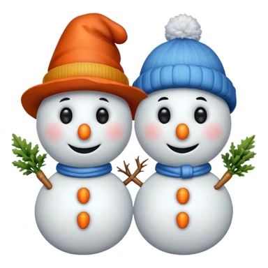 hatted snowmen  sticker