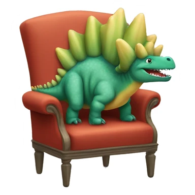 Stegosaurus sitting on a chair sticker