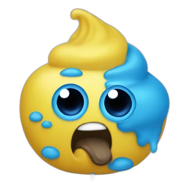 Yellow blue poo sticker