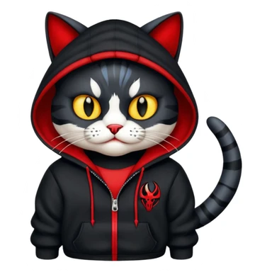 Cat wearing a venom hoodie  sticker