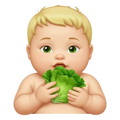 Fat baby eating lettuce sticker