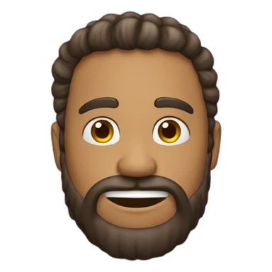 chico rapado y con barba riendose sticker