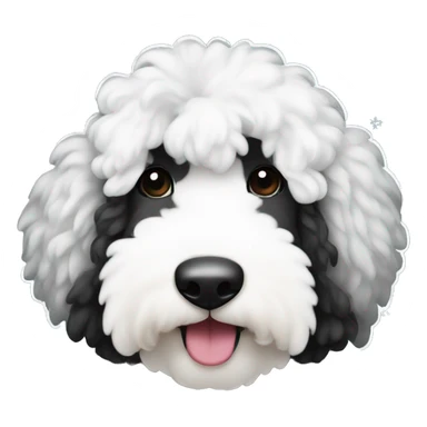 Christmas black and white sheepadoodle  sticker