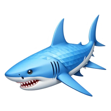 Un tiburón con zapatillas azules ￼ sticker