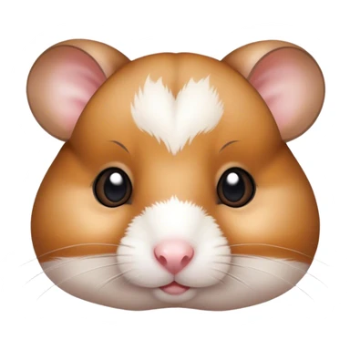 Cinematic Noble Brown and White Banded Hamster Portrait Emoji, Poised and regal, with a tiny, compact build and a uniquely patterned coat of warm brown and crisp white bands, deep-set soulful dark eyes, Simplified yet sharp and sophisticated features, highly detailed, glowing with a soft, dignified glow, high shine, intelligent and charming, stylized with an air of distinctive elegance, focused and attentive, soft glowing outline, capturing the essence of a watchful and confident rodent, so majestic it feels as though it could scurry out of the screen with effortless authority! sticker