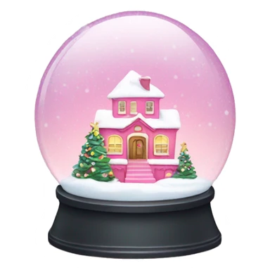 Pink Christmas snow globe sticker