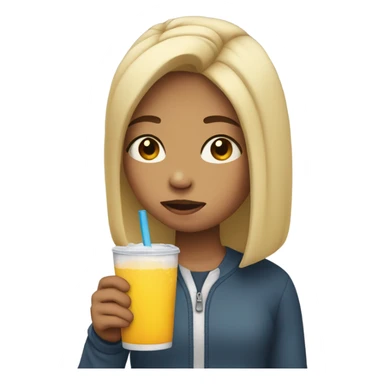 Girl that’s sad with a drink in her hand sticker