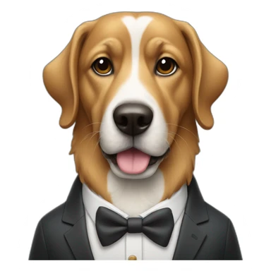 A dog with a suit on sticker