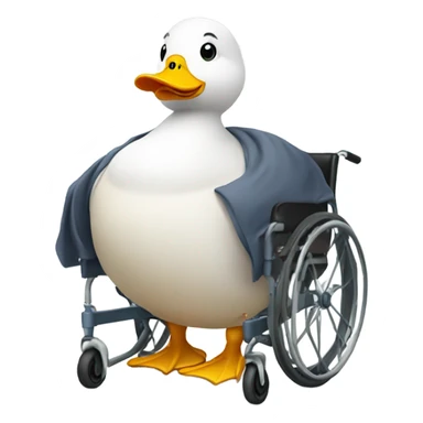 Obese duck in wheel chair sticker