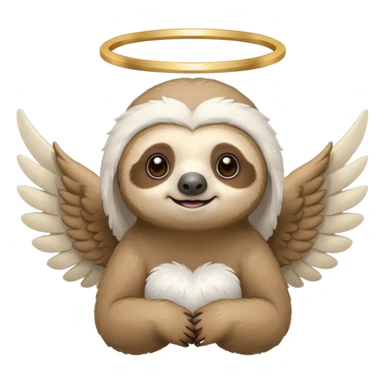 sloth angel sticker