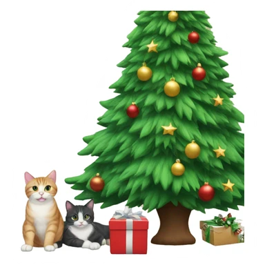 Christmas tree with cats sticker