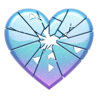 coração partido glitter branco sticker