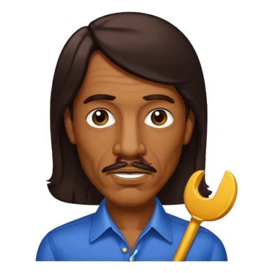 Ike Turner with dark brown hair sticker