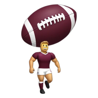 Tout le corps d’un Rugbyman avec un ballon dans la main qui porte le logo du Servette rugby club  sticker