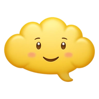 empty yellow cloud-shaped speech bubble, no text, no face, nothing inside sticker
