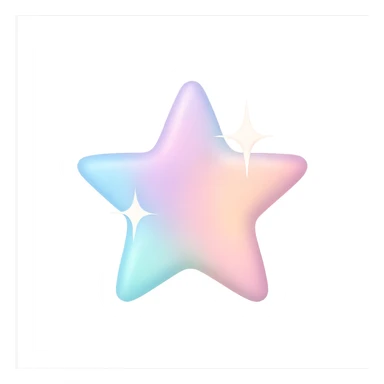 tiny star with a pastel gradient, glamorous and stylish, no background sticker