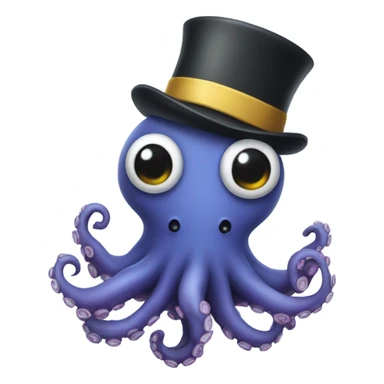 Octopus wearing a top hat sticker