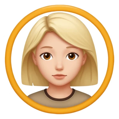 une personne joli de face dans un rond  sticker