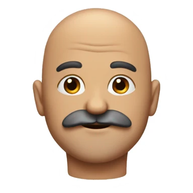 bald man with big bushy brown moustache and no glasses sticker