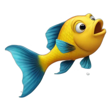 Fish-blowing-bubbles sticker