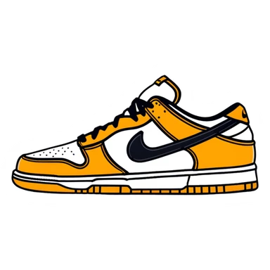 Nike Dunk Low Curry, beige and brown tones with tan accents, basketball sneaker sticker