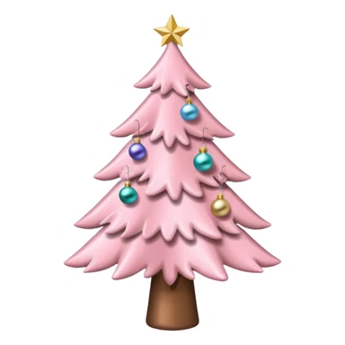 pastel pink christmas tree sticker