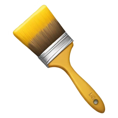 a paintbrush with yellow paint on it sticker