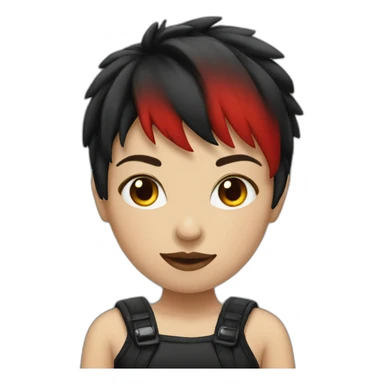 Girlpunk with red-black short hair sticker