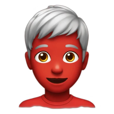 kid with red paint sticker