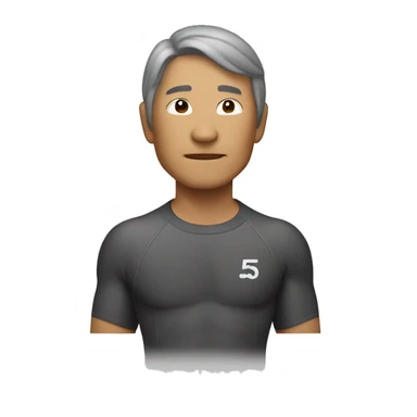 A 55 year old cool asian surfer   sticker