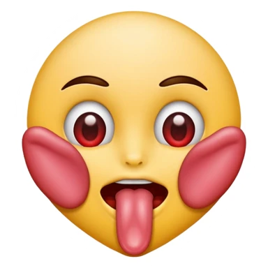 heart eyes with tongue sticking out  sticker