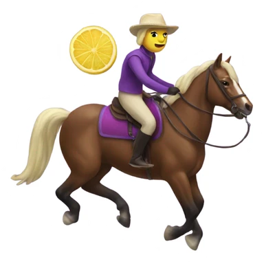 Purple lemon riding a horse sticker