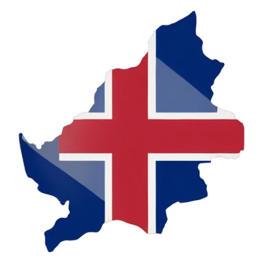 A map of Kent combined with the Kent flag sticker