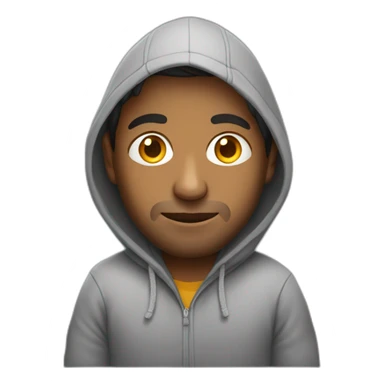 indian guy in hoodie with a laptop sticker