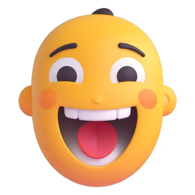 happy face with open mouth sticker