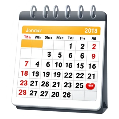 Calendar with available dates for booking sticker