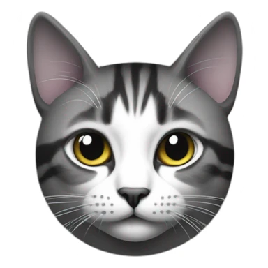 A cat black and white With a domage in la joue right sticker