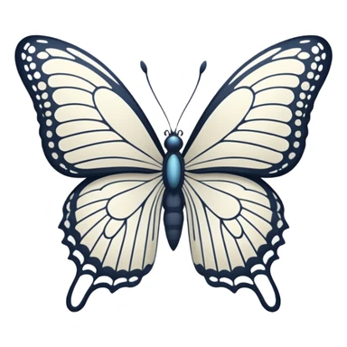 White outline butterfly emoji sticker