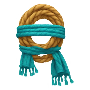 Emoji with a scarf that looks like a rope sticker
