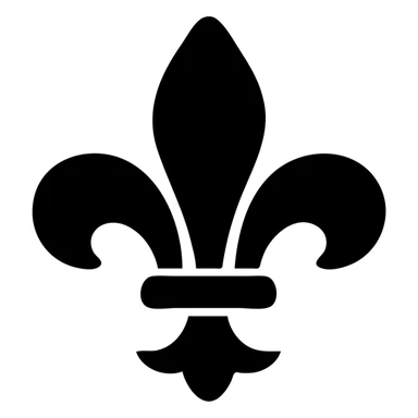 blue fleur-de-lys icon, clean modern icon style, simple, bold, no text sticker