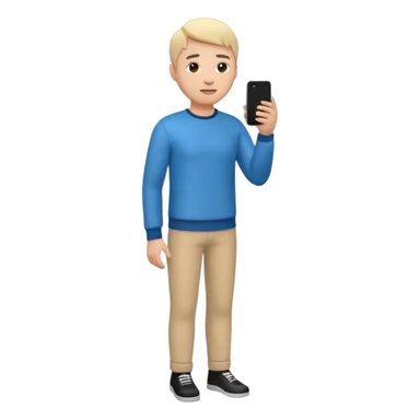 A 3D full body bitmoji talking on mobile with someone sticker